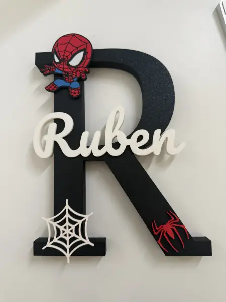 Lettre Décorative Personnalisée - Thème Spider-Man